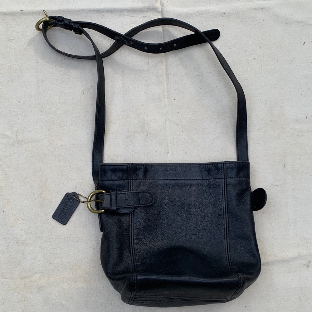 Black leather vintage COACH bag made in USA